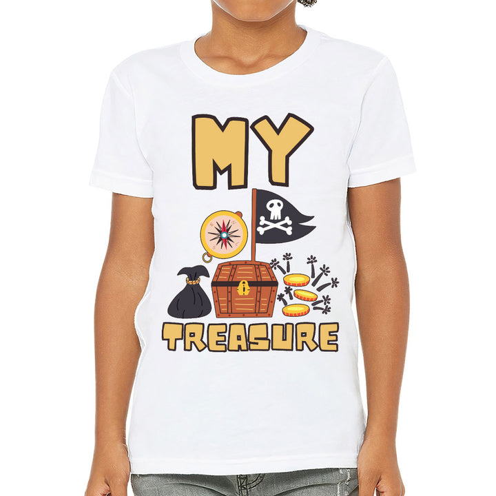 My Treasure Kids' T-Shirt - Pirate Design T-Shirt - Colorful Tee Shirt for Kids