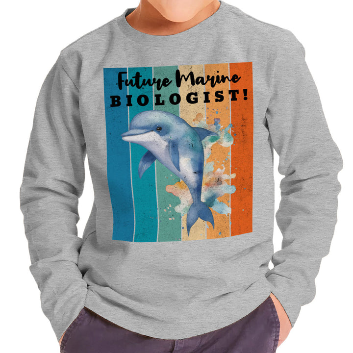 Future Marine Biologist Toddler Long Sleeve T-Shirt - Dolphin Kids' T-Shirt - Printed Long Sleeve Tee