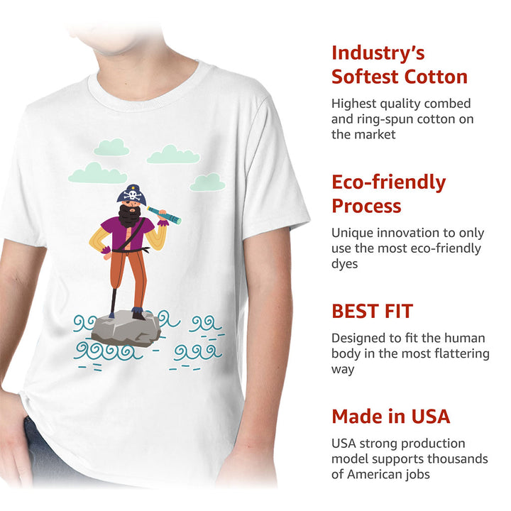 Cute Pirate Kids' Classic Fit T-Shirt - Flag T-Shirt - Graphic Classic Fit Tee