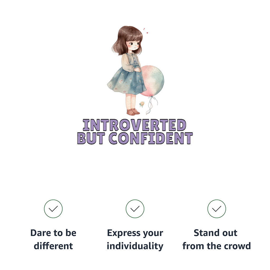 Introverted but Confident Kids' T-Shirt - Little Girl T-Shirt - Graphic Tee Shirt for Kids