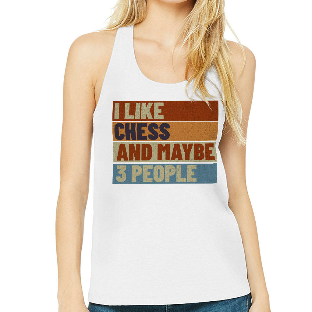 I Like Chess Women's Racerback Tank - Colorful Tank Top - Art Workout Tank