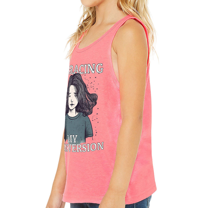 Embracing My Introversion Kids' Jersey Tank - Cute Print Sleeveless T-Shirt - Printed Kids' Tank Top