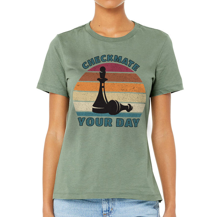 Checkmate Your Day Women's T-Shirt - Colorful T-Shirt - Printed Relaxed Tee
