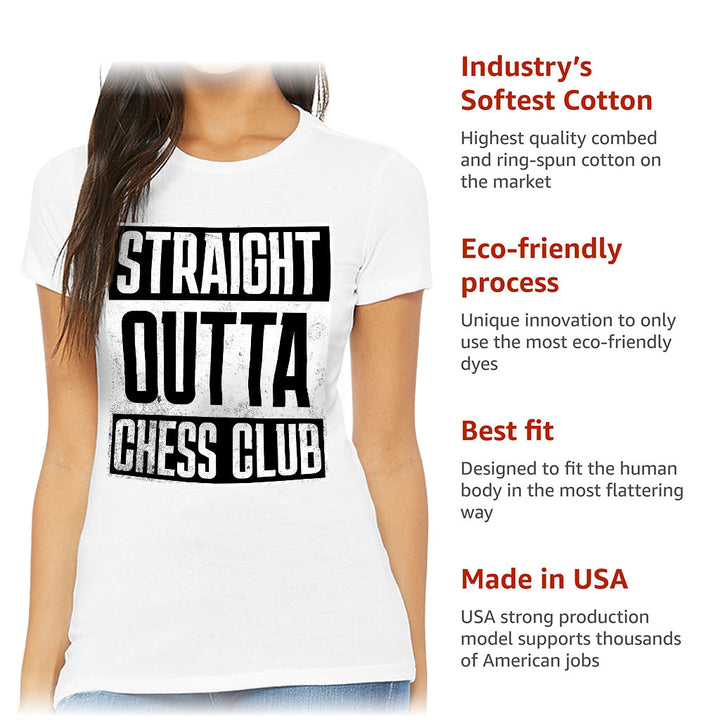 Word Art Slim Fit T-Shirt - Chess Club Women's T-Shirt - Unique Slim Fit Tee
