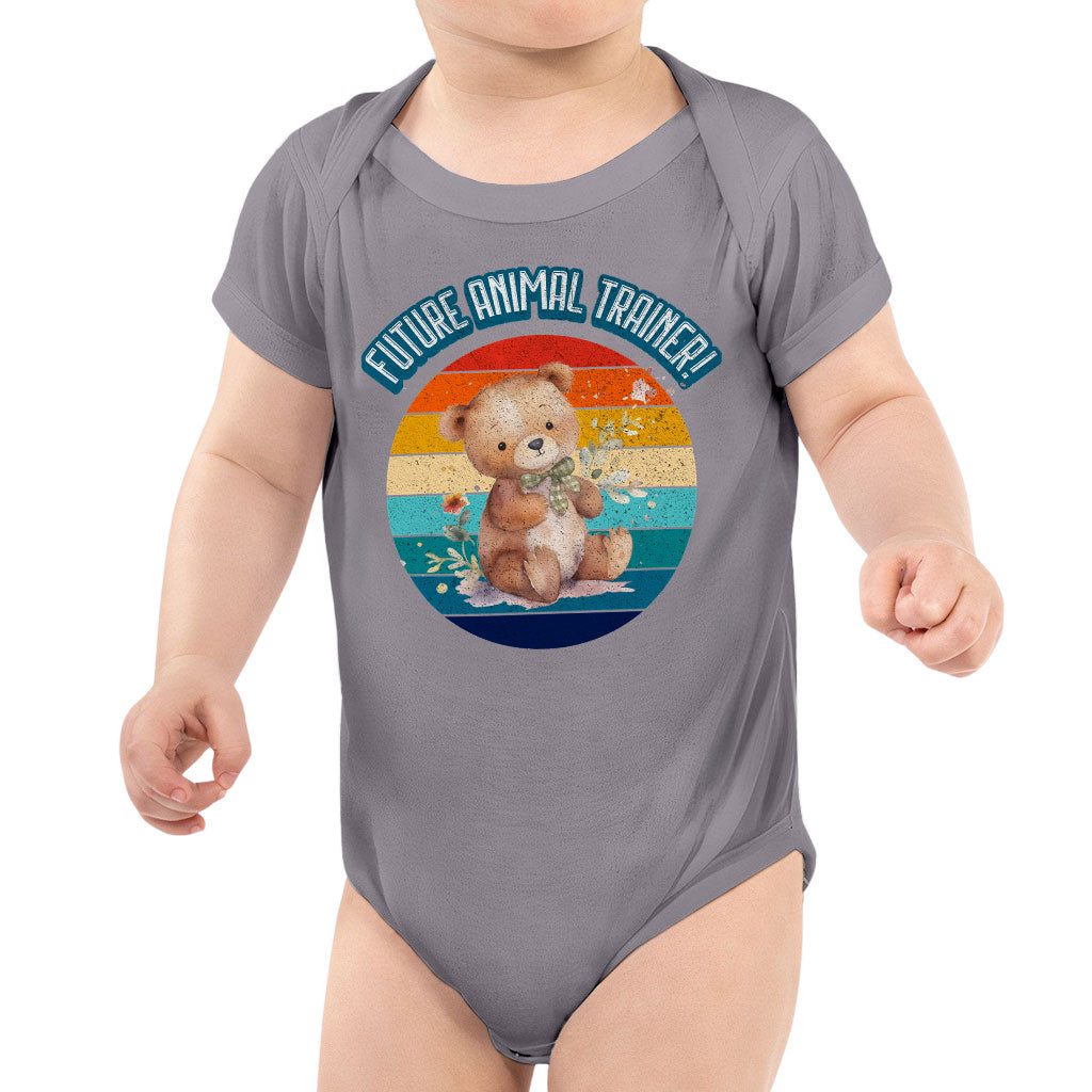 Future Animal Trainer Baby Jersey Onesie - Teddy Bear Baby Bodysuit - Printed Baby One-Piece
