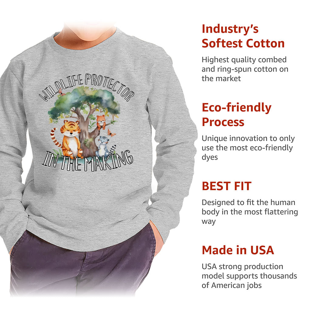 Wildlife Protector Toddler Long Sleeve T-Shirt - Animals Kids' T-Shirt - Themed Long Sleeve Tee