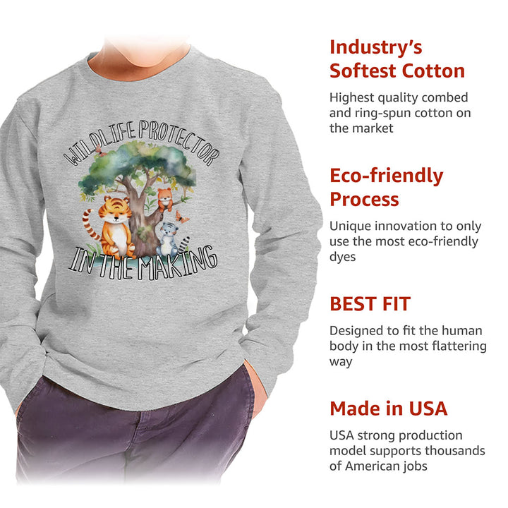 Wildlife Protector Toddler Long Sleeve T-Shirt - Animals Kids' T-Shirt - Themed Long Sleeve Tee