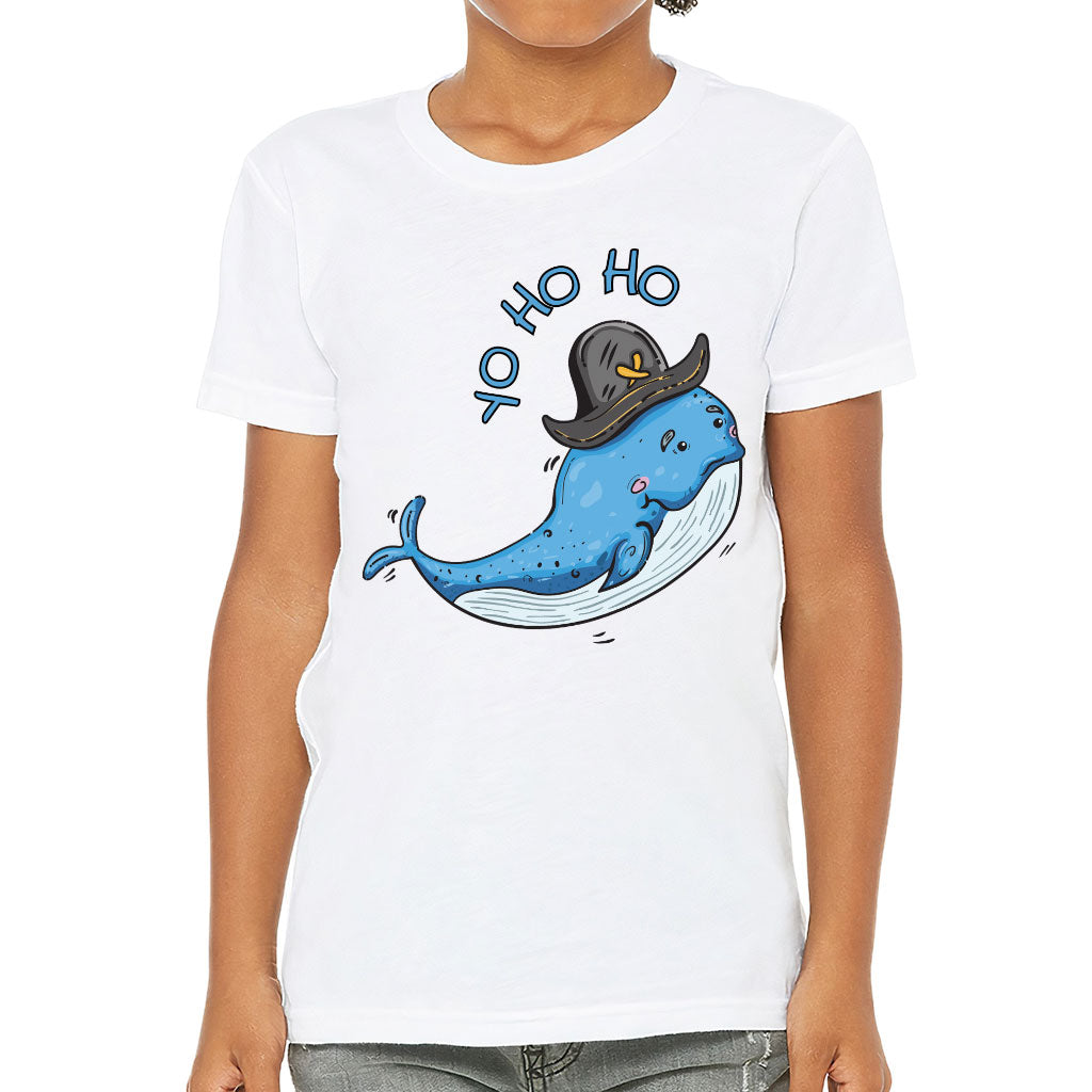 Whale Print Kids' T-Shirt - Yo Ho Ho T-Shirt - Graphic Tee Shirt for Kids