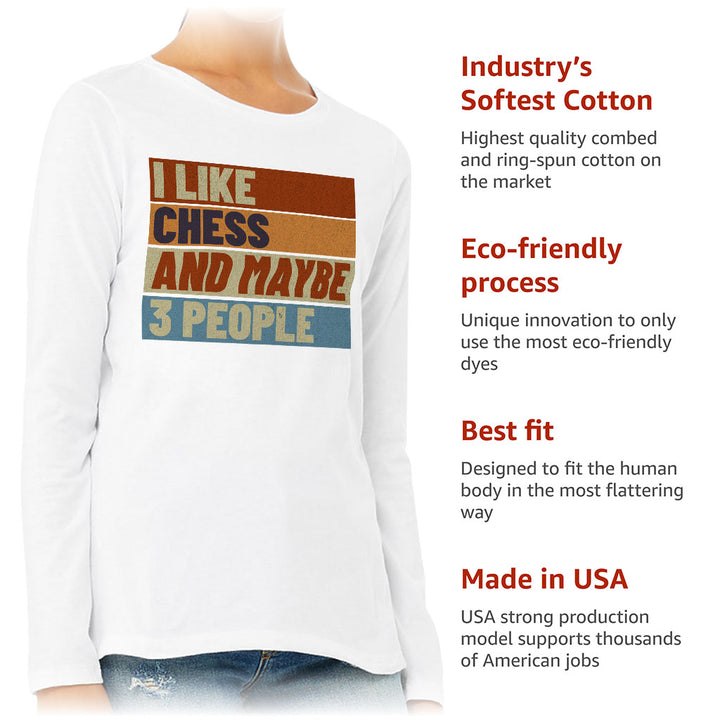 I Like Chess Women's Long Sleeve T-Shirt - Colorful Long Sleeve Tee - Art T-Shirt