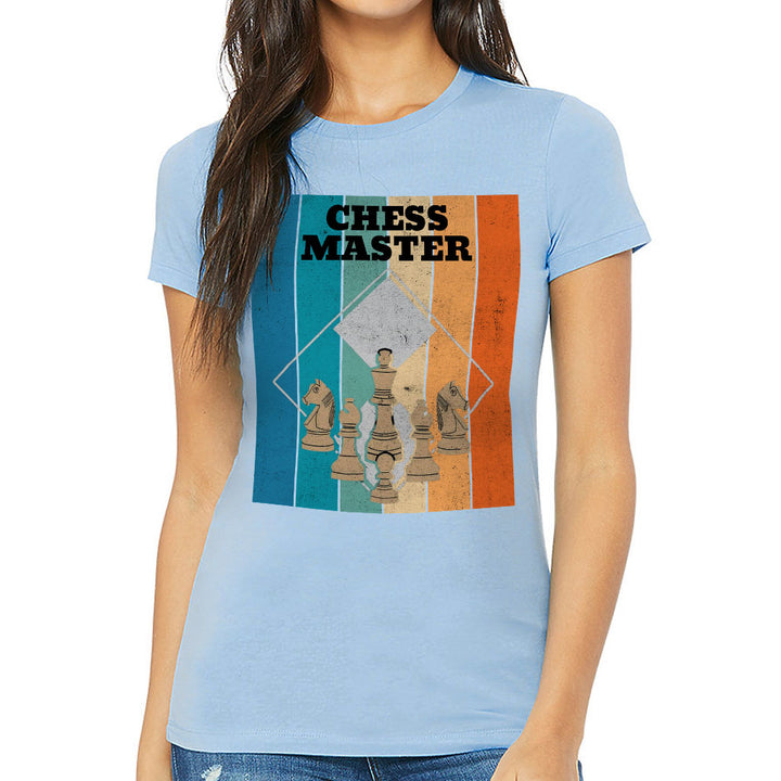 Chess Master Slim Fit T-Shirt - Board Game Women's T-Shirt - Art Slim Fit Tee