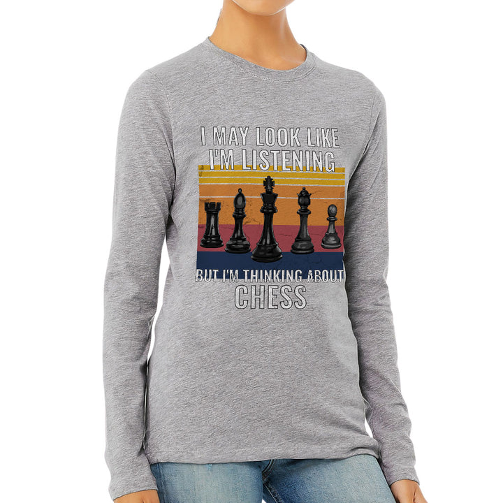 Chess Women's Long Sleeve T-Shirt - Bright Long Sleeve Tee - Colorful T-Shirt