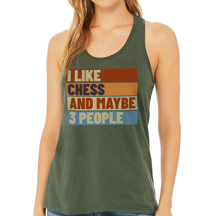 I Like Chess Women's Racerback Tank - Colorful Tank Top - Art Workout Tank
