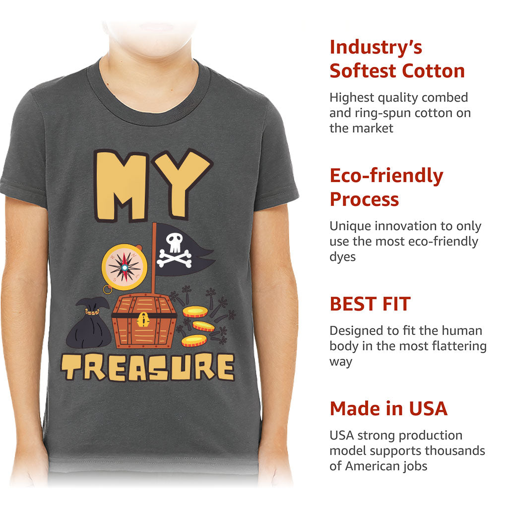 My Treasure Kids' T-Shirt - Pirate Design T-Shirt - Colorful Tee Shirt for Kids