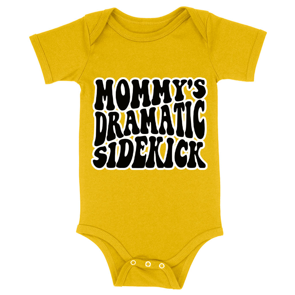 Mommy's Dramatic Sidekick Baby Jersey Onesie - Funny Design Baby Bodysuit - Cool Design Baby One-Piece