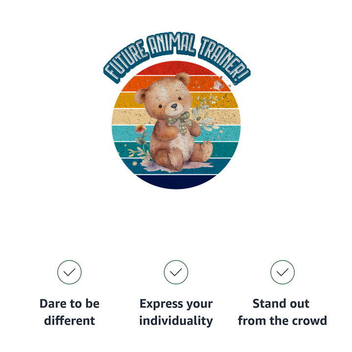 Future Animal Trainer Toddler Baseball T-Shirt - Teddy Bear 3/4 Sleeve T-Shirt - Printed Kids' Baseball Tee