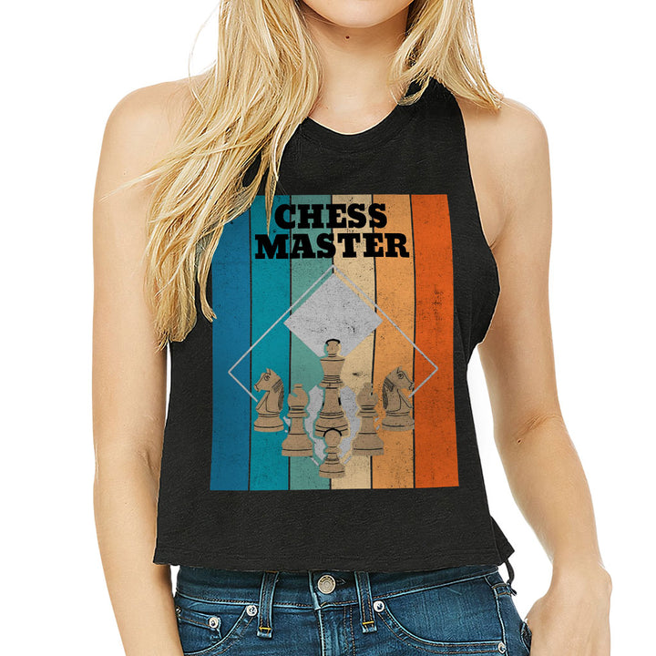 Chess Master Racerback Cropped Tank - Board Game Women's Tank - Art Tank Top