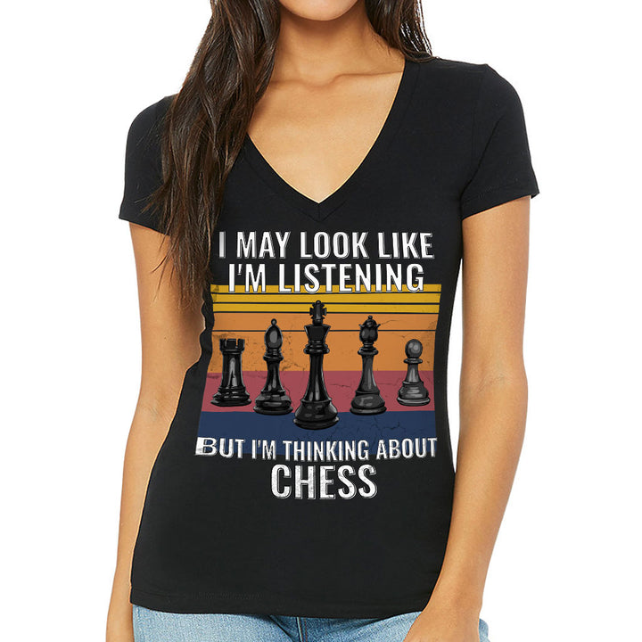 Chess Women's V-Neck T-Shirt - Bright V-Neck Tee - Colorful T-Shirt
