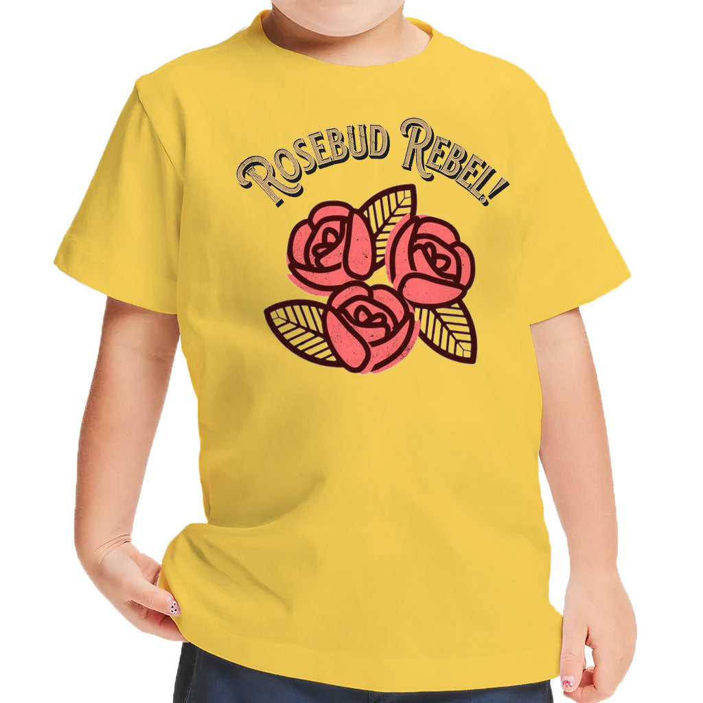 Rosebud Rebel Toddler T-Shirt - Cute Kids' T-Shirt - Flower Themed Tee Shirt for Toddler