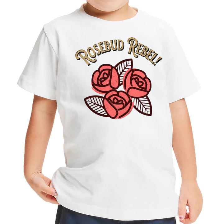 Rosebud Rebel Toddler T-Shirt - Cute Kids' T-Shirt - Flower Themed Tee Shirt for Toddler