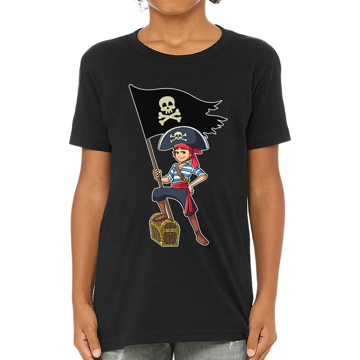 Cool Pirate Kids' T-Shirt - Sea Themed T-Shirt - Cartoon Tee Shirt for Kids