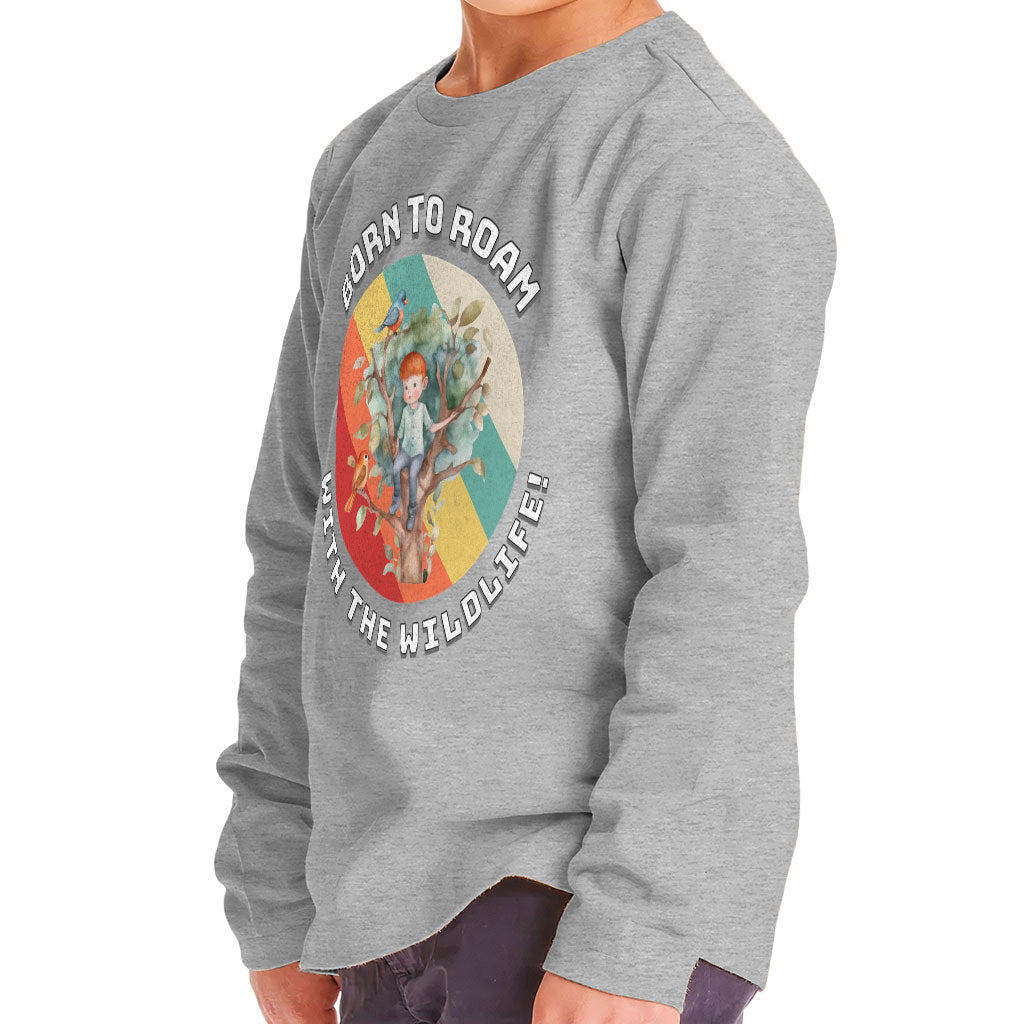 Born to Roam Toddler Long Sleeve T-Shirt - Birds Kids' T-Shirt - Colorful Long Sleeve Tee