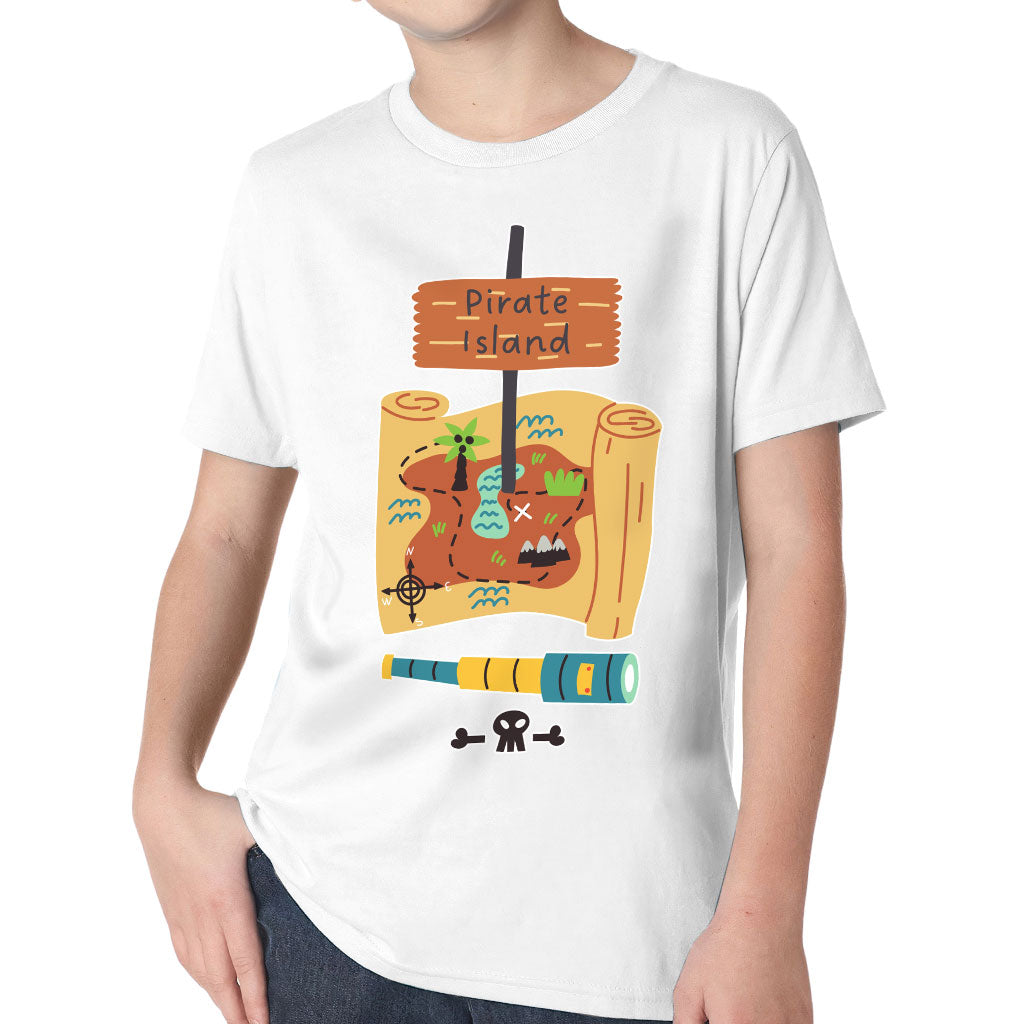 Pirate Island Kids' Classic Fit T-Shirt - Map Print T-Shirt - Cool Classic Fit Tee