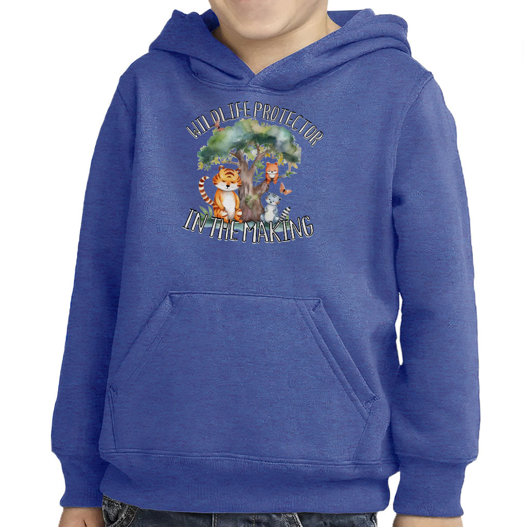 Wildlife Protector Toddler Pullover Hoodie - Animals Sponge Fleece Hoodie - Themed Hoodie for Kids
