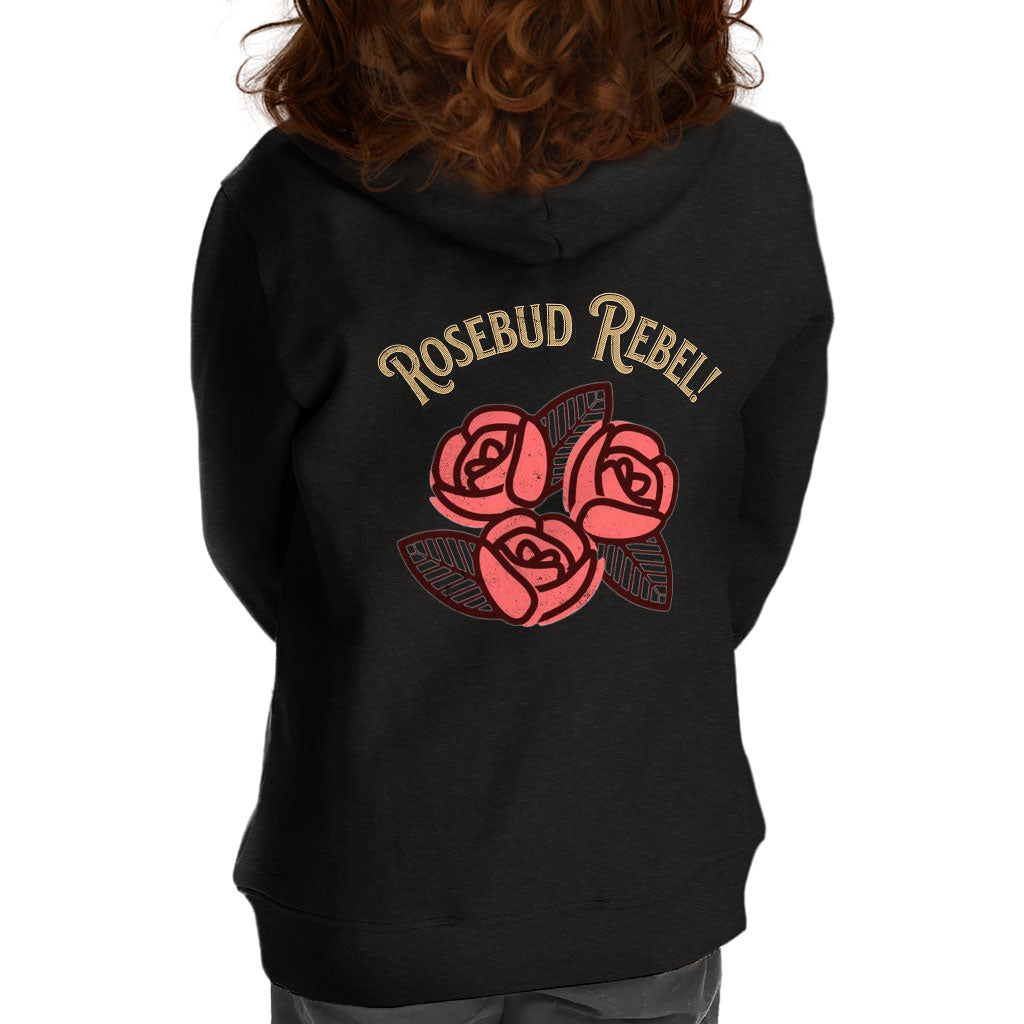 Rosebud Rebel Toddler Full-Zip Hoodie - Cute Toddler Hoodie - Flower Themed Kids' Hoodie