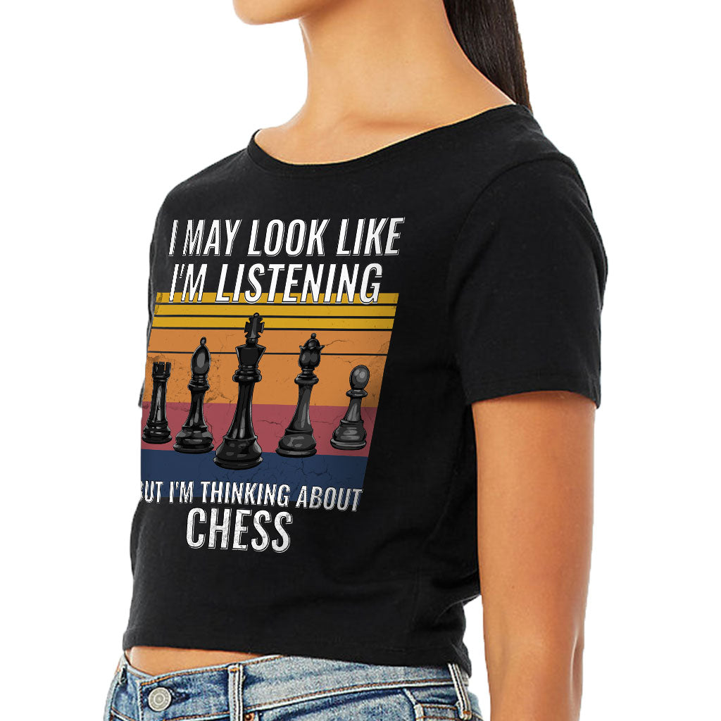 Chess Women's Cropped T-Shirt - Bright Crop Top - Colorful Cropped Tee