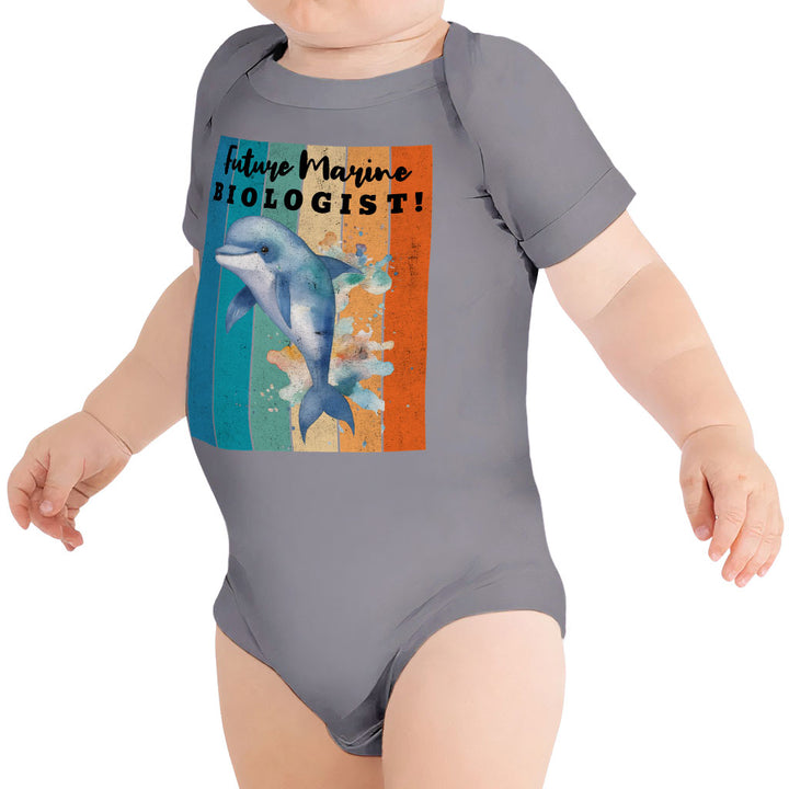 Future Marine Biologist Baby Jersey Onesie - Dolphin Baby Bodysuit - Printed Baby One-Piece