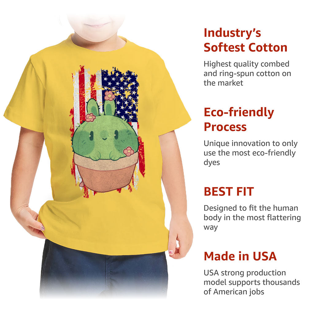 Little Cactus Toddler T-Shirt - Flag Kids' T-Shirt - Themed Tee Shirt for Toddler