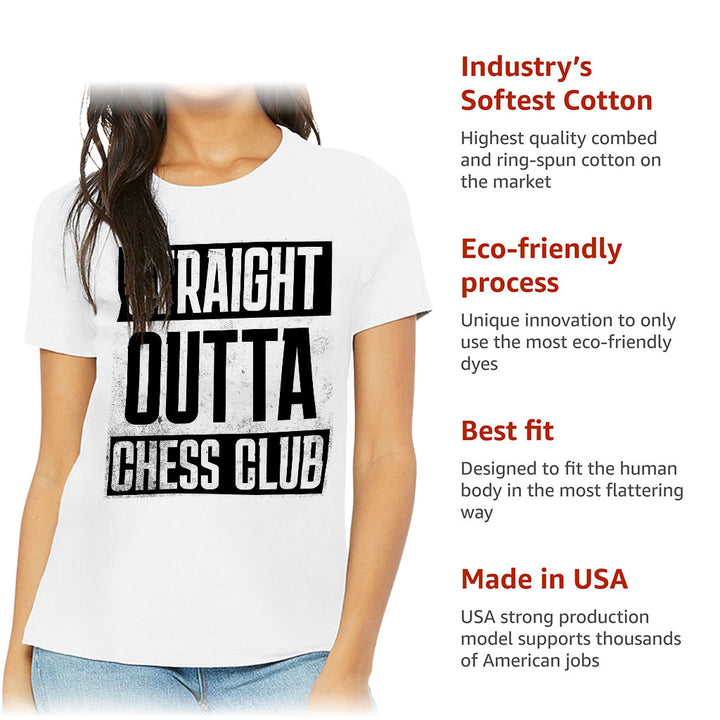 Word Art Women's T-Shirt - Chess Club T-Shirt - Unique Relaxed Tee