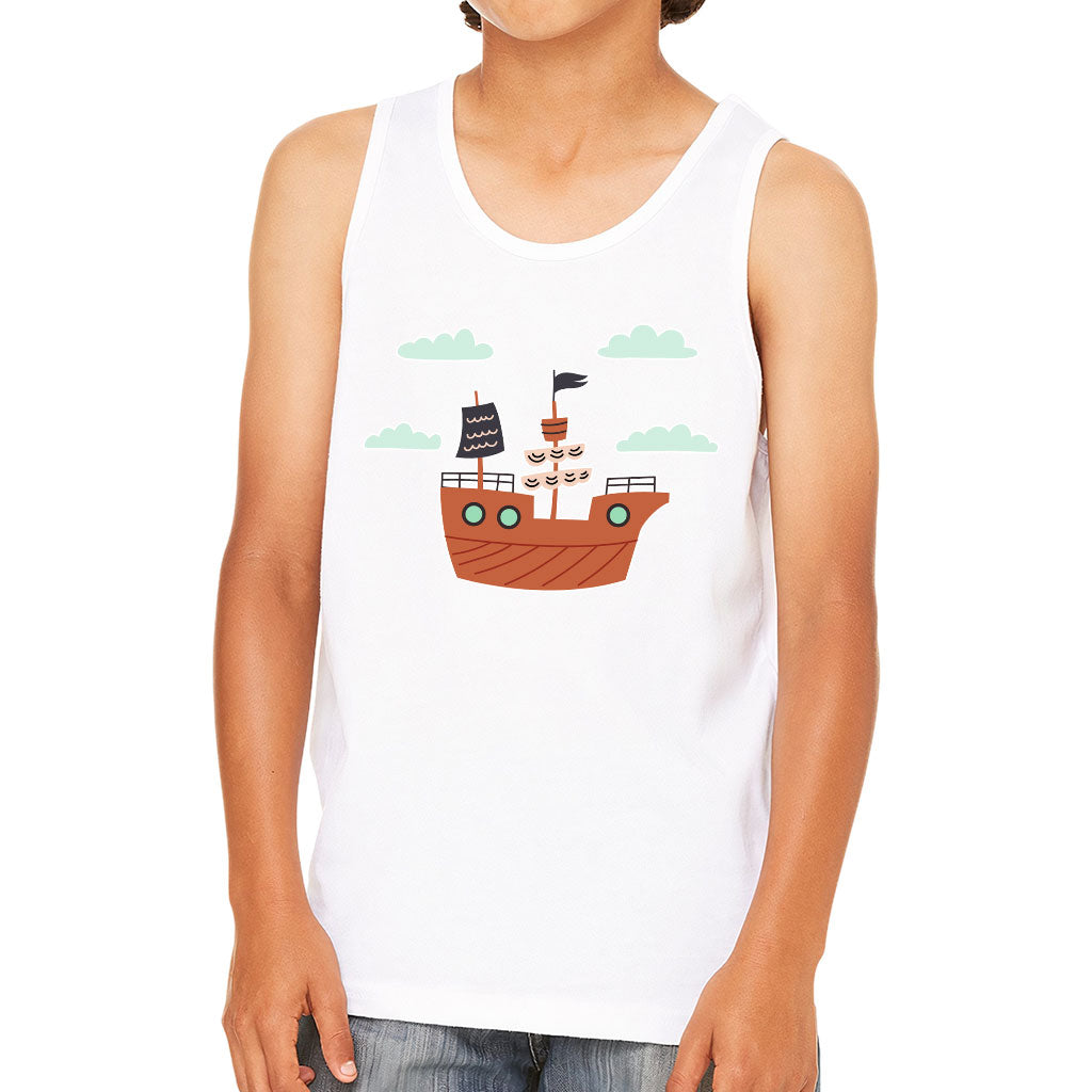 Pirate Ship Kids' Jersey Tank - Themed Sleeveless T-Shirt - Bright Art Kids' Tank Top