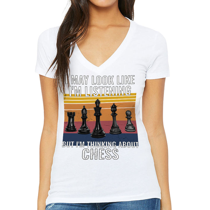 Chess Women's V-Neck T-Shirt - Bright V-Neck Tee - Colorful T-Shirt
