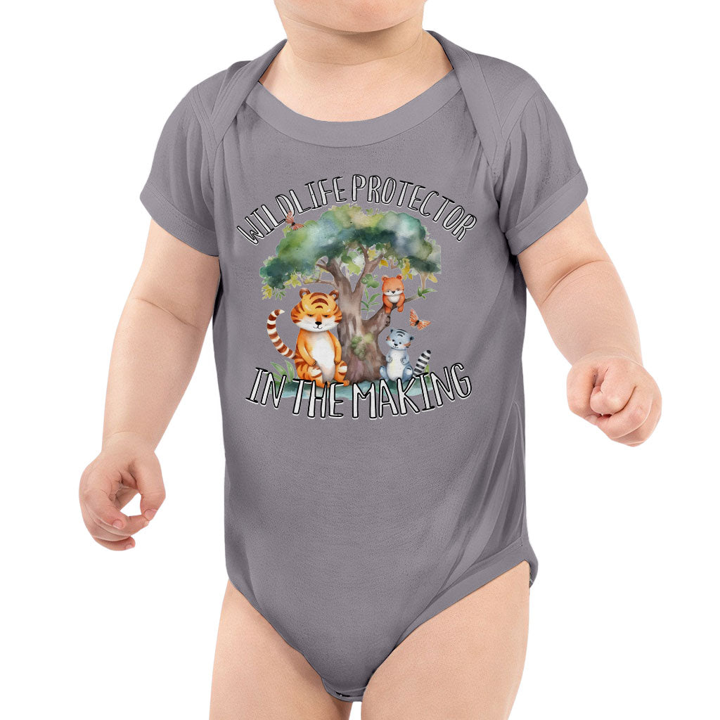 Wildlife Protector Baby Jersey Onesie - Animals Baby Bodysuit - Themed Baby One-Piece
