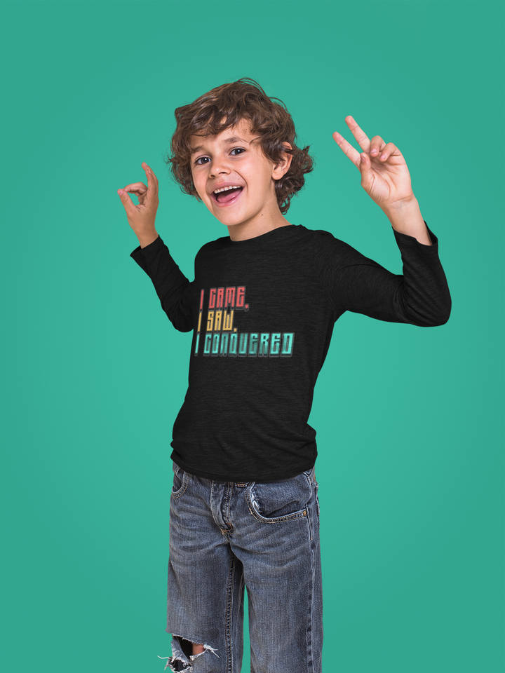 I Came I Saw I Conquered Toddler Long Sleeve T-Shirt - Cool Kids' T-Shirt - Best Selling Long Sleeve Tee